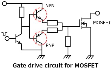 The illustration of application circuit example of bipolar transistors contribute to saving space on mounting boards.