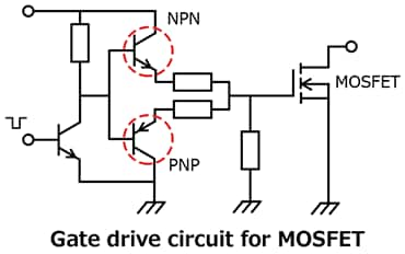 The illustration of application circuit example of bipolar transistors contribute to the reduction of environmental impacts.