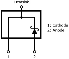 The illustration of internal circuit of expanded lineup of the second generation of SiC SBD products with a TO-220-2L package: TRS2E65F, TRS3E65F.