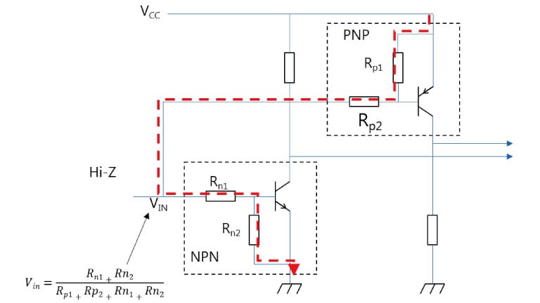 Figure 3 NPN and PNP BRTs connected in parallel