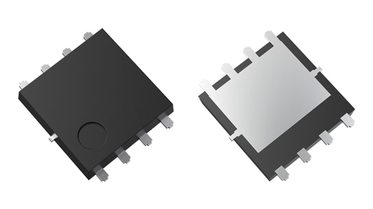 The package photograph of lineup expansion of -60 V P-channel power MOSFETs that contribute to lower power consumption for automotive equipment.