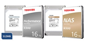 Toshiba Adds 16TB Capacity to N300 and X300 Internal Hard Drive Series