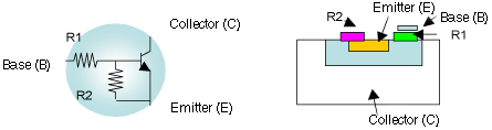 Example of an NPN Bias Resistor Built-In Transistor