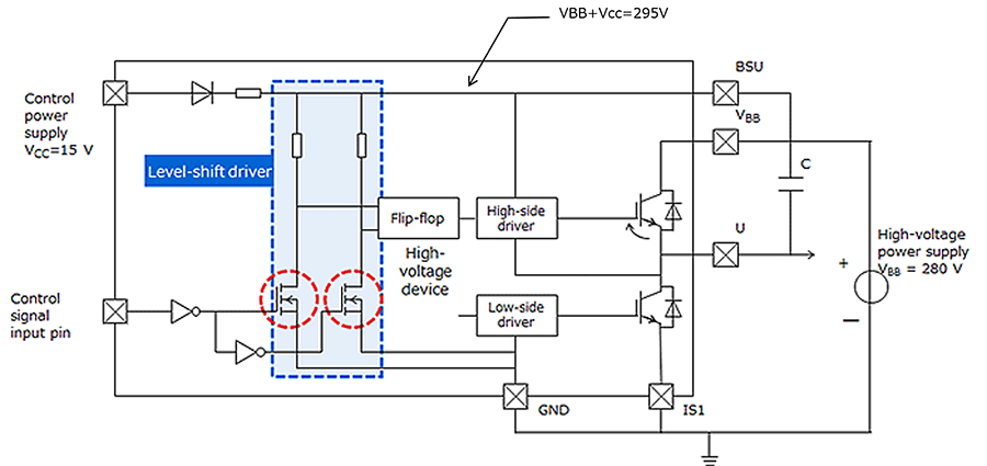 Fig. 1 Example of a level-shift driver