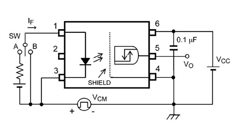 Common mode transient immunity  measurement circuit