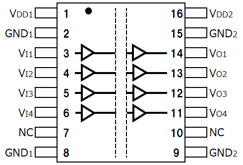 Pin layout：DCL540C01 / DCL540D01