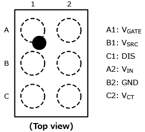 The illustration of pin assignment of N-channel MOSFET driver ICs in industry-leading small package for mobile and consumer applications: TCK401G, TCK402G.