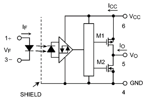 Totempole output (Example: TLP2345)